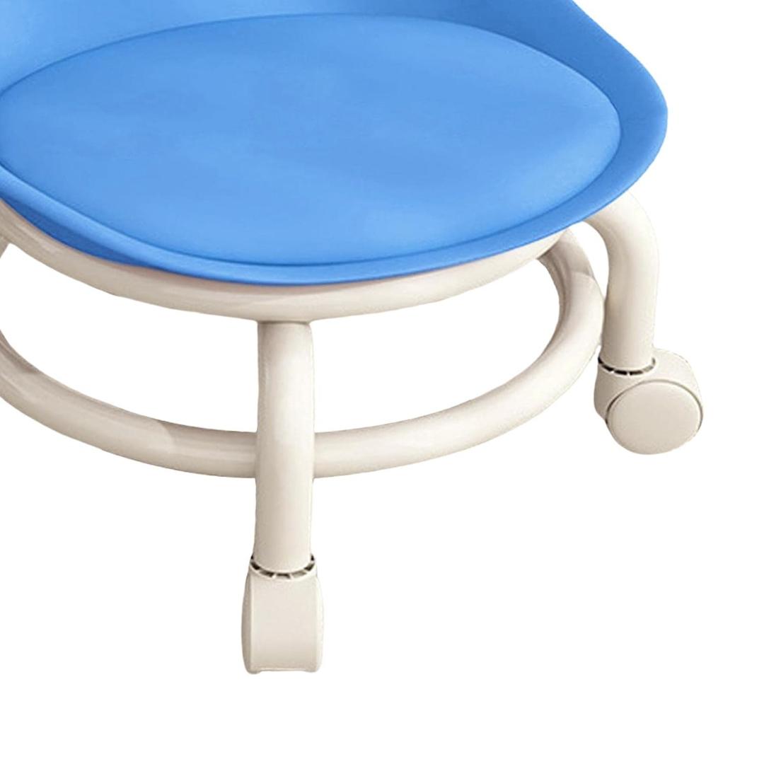 Plastic Low Round Rolling Pedicure Stool with Wheels - Mix Color