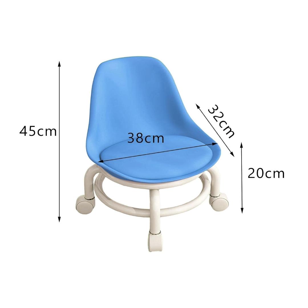Plastic Low Round Rolling Pedicure Stool with Wheels - Mix Color