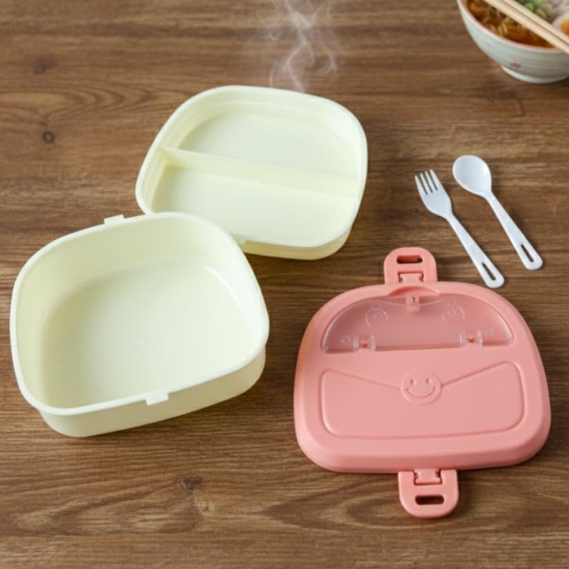Plastic Lunch Box & Water Bottle Set with Secure Lock Lid