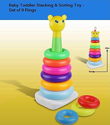 Plastic Teddy Bear Stacking Rings - Jumbo 7pc Educational Toy