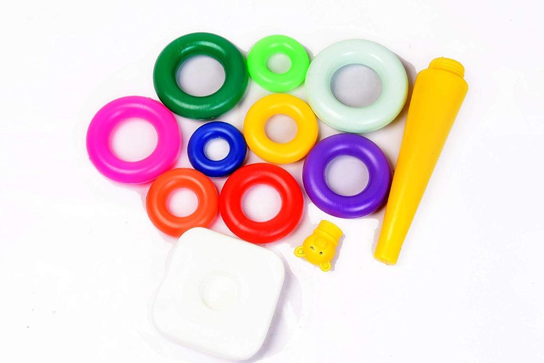 Plastic Teddy Bear Stacking Rings - Jumbo 7pc Educational Toy
