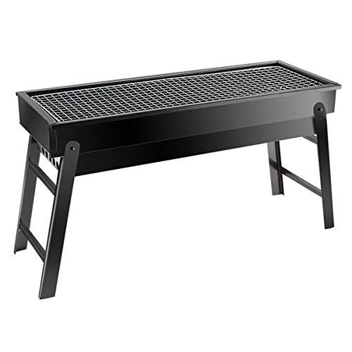 Portable Folding Charcoal BBQ Grill with Foldable Legs and Side Tray