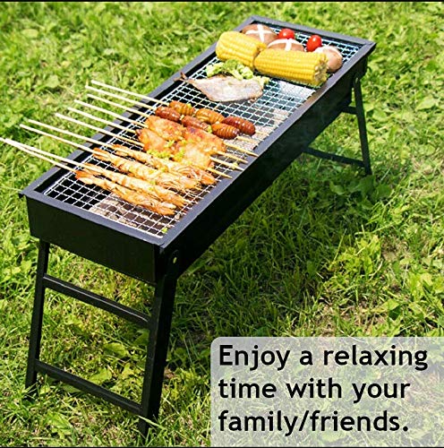 Portable Folding Charcoal BBQ Grill with Foldable Legs and Side Tray