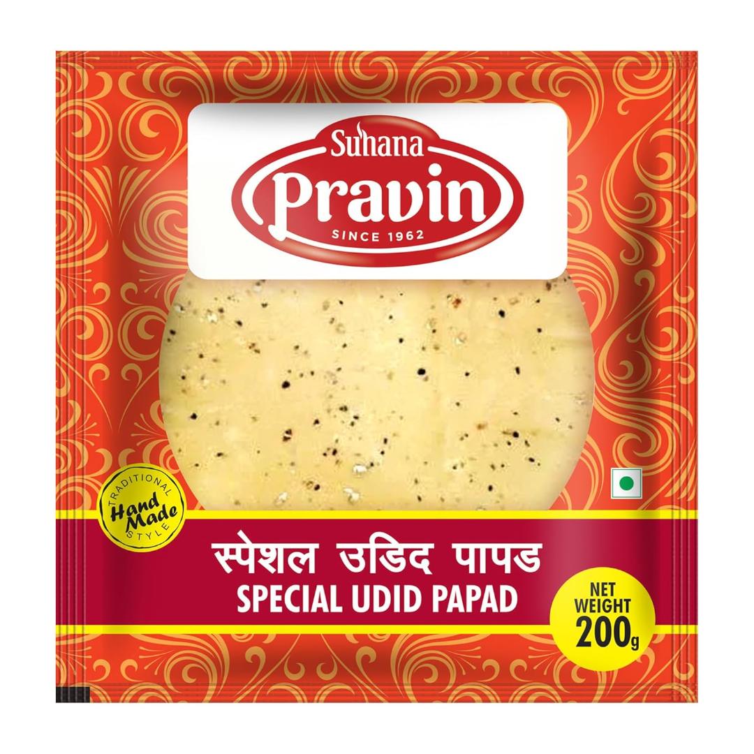 Pravin Special Crunchy & Tasty Udid/Urad Papad 200g