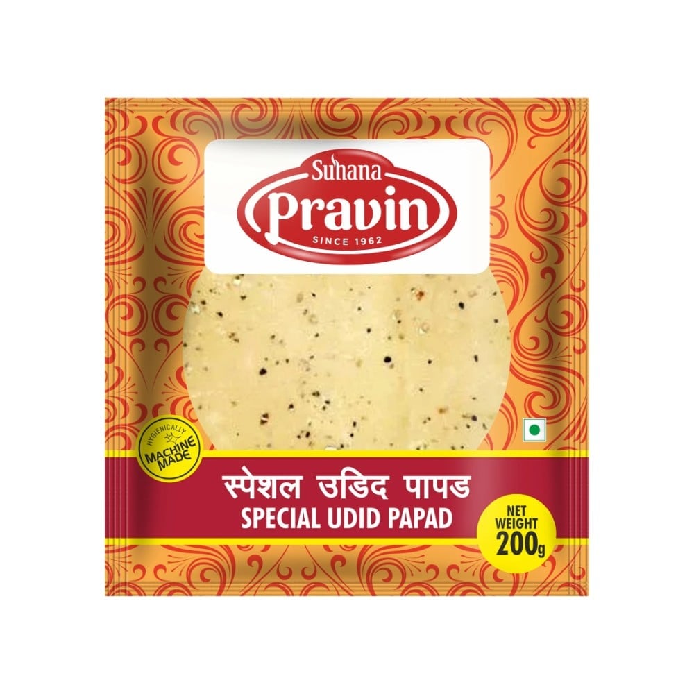 Pravin Special Crunchy & Tasty Udid/Urad Papad 200g