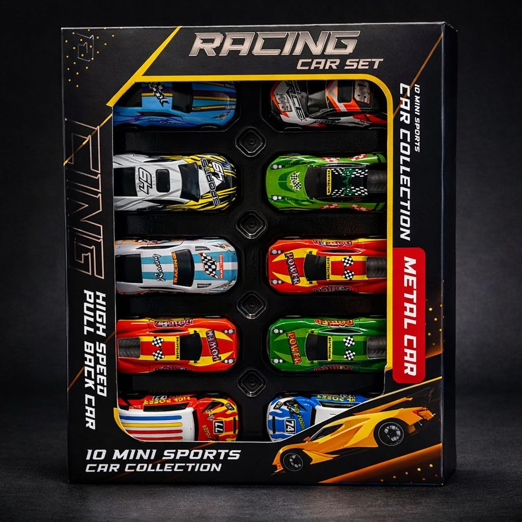 Premium metal racing car 10 pc set