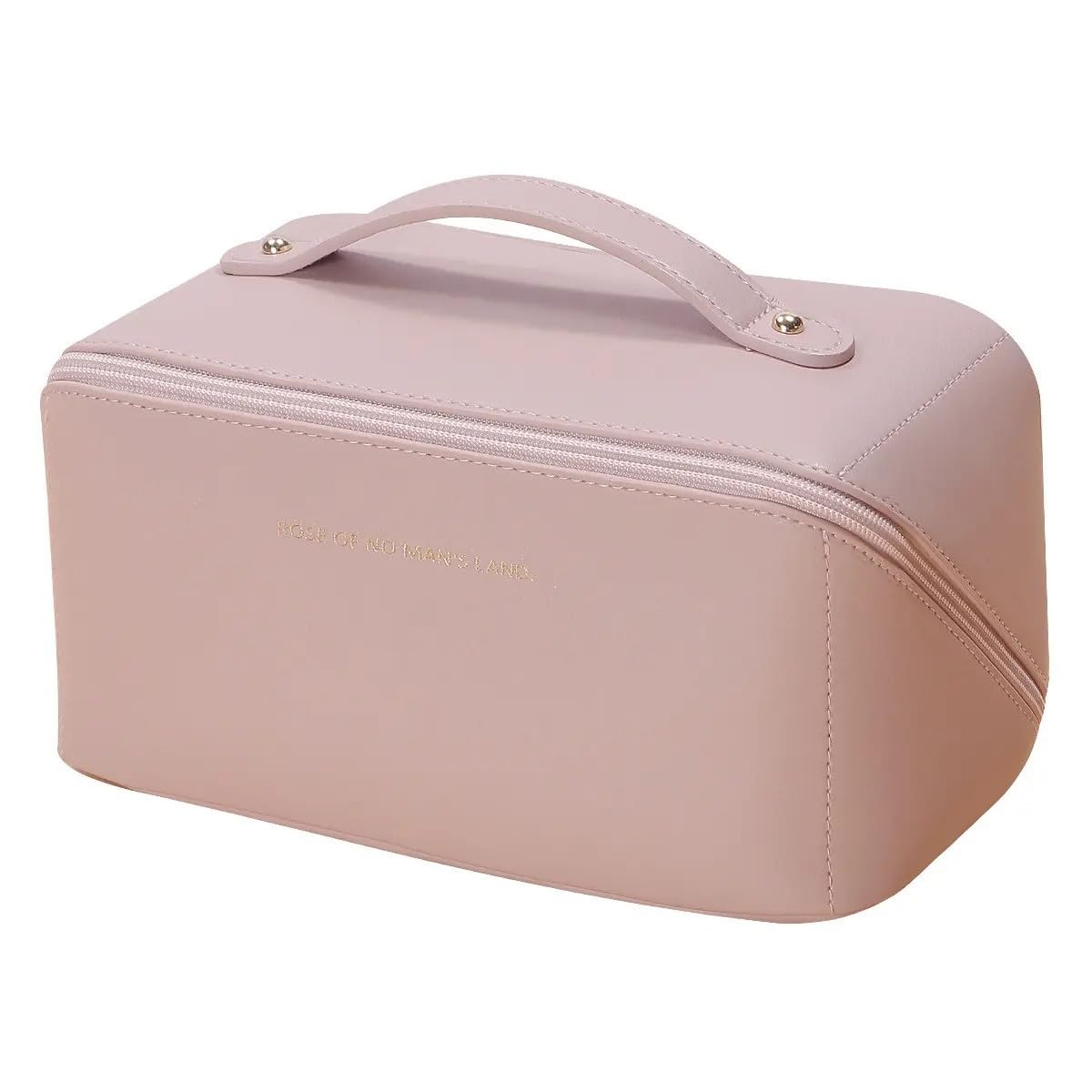 Premium Peach Travel Makeup & Toiletry Organizer Pouch with Zipper & Handle