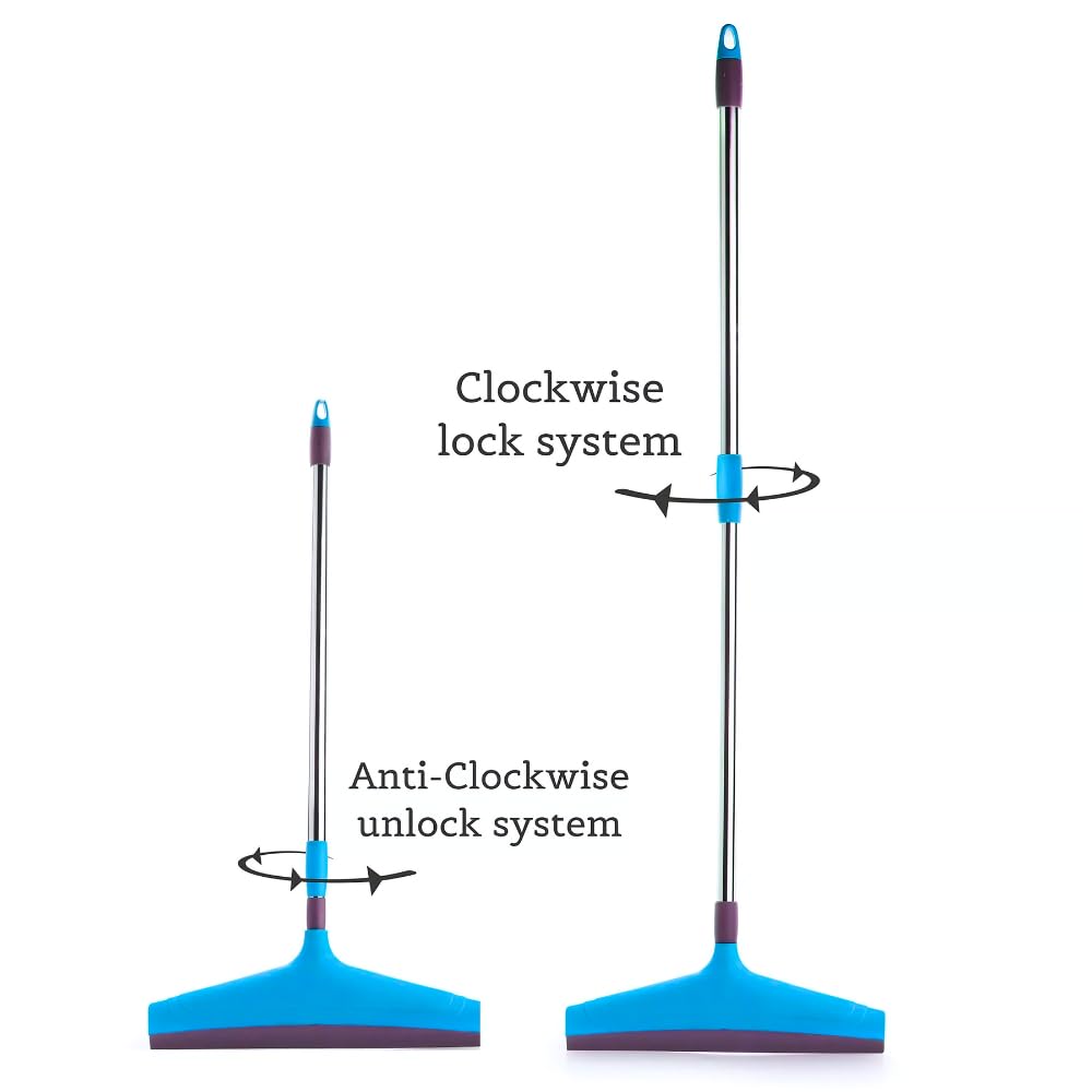 Pro Clean Adjustable Stainless Steel Floor Wiper with Telescopic Handle