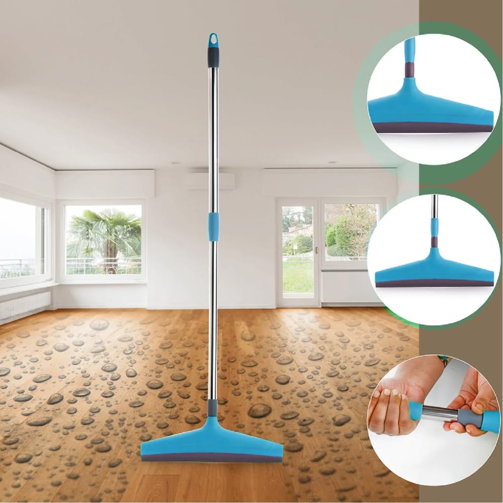 Pro Clean Adjustable Stainless Steel Floor Wiper with Telescopic Handle
