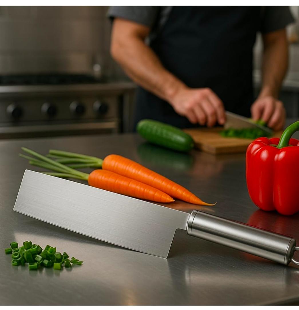 Professional-Grade Stainless Steel Vegetable Cleaver Knife 1 Pc