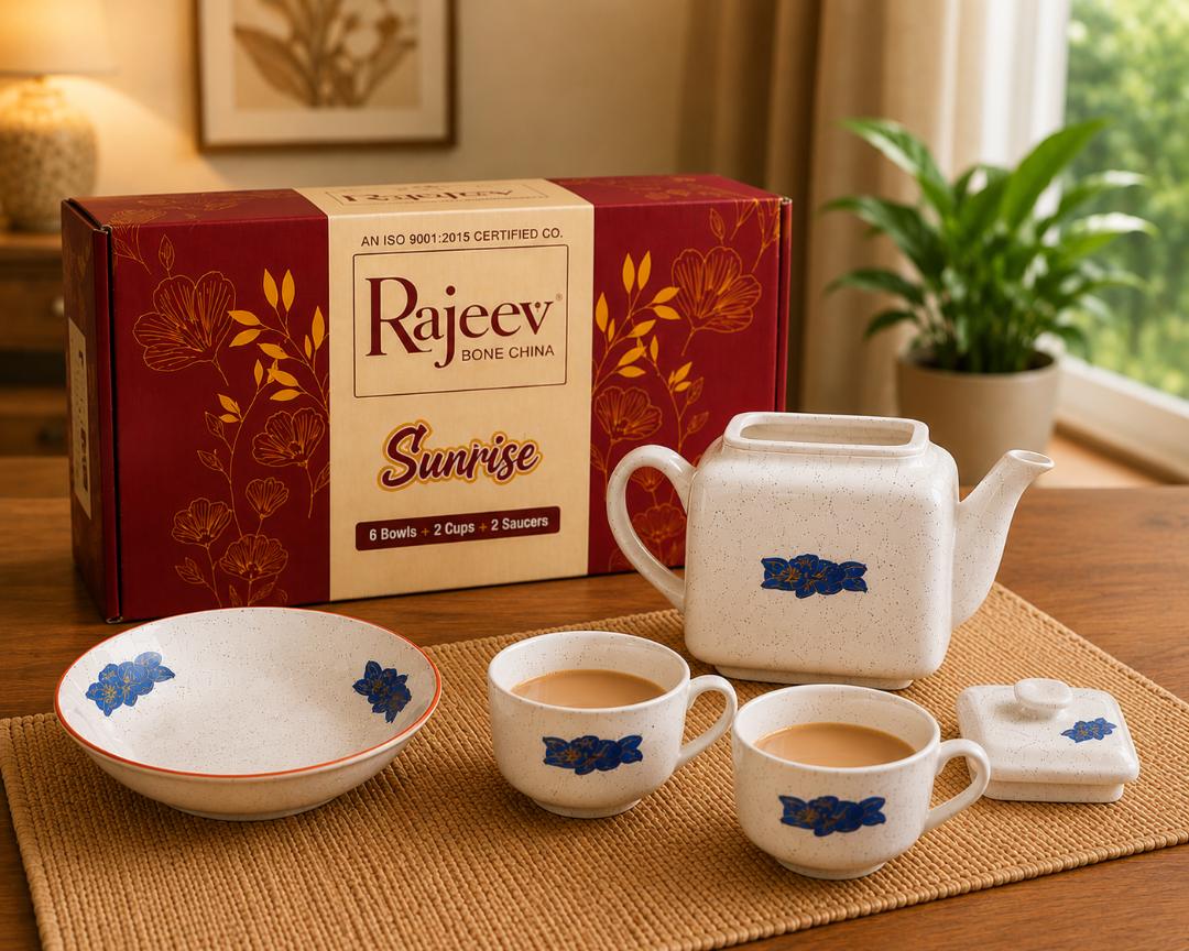 Rajeev Bone China Sunrise Tea Serving Set (5 Pieces)