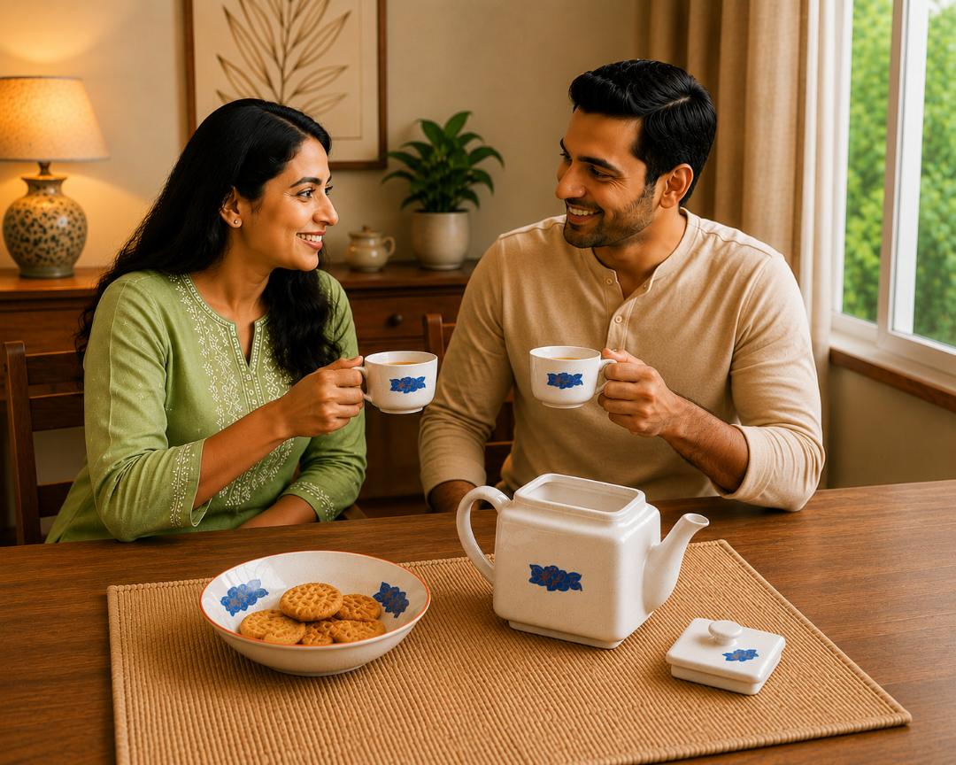 Rajeev Bone China Sunrise Tea Serving Set (5 Pieces)