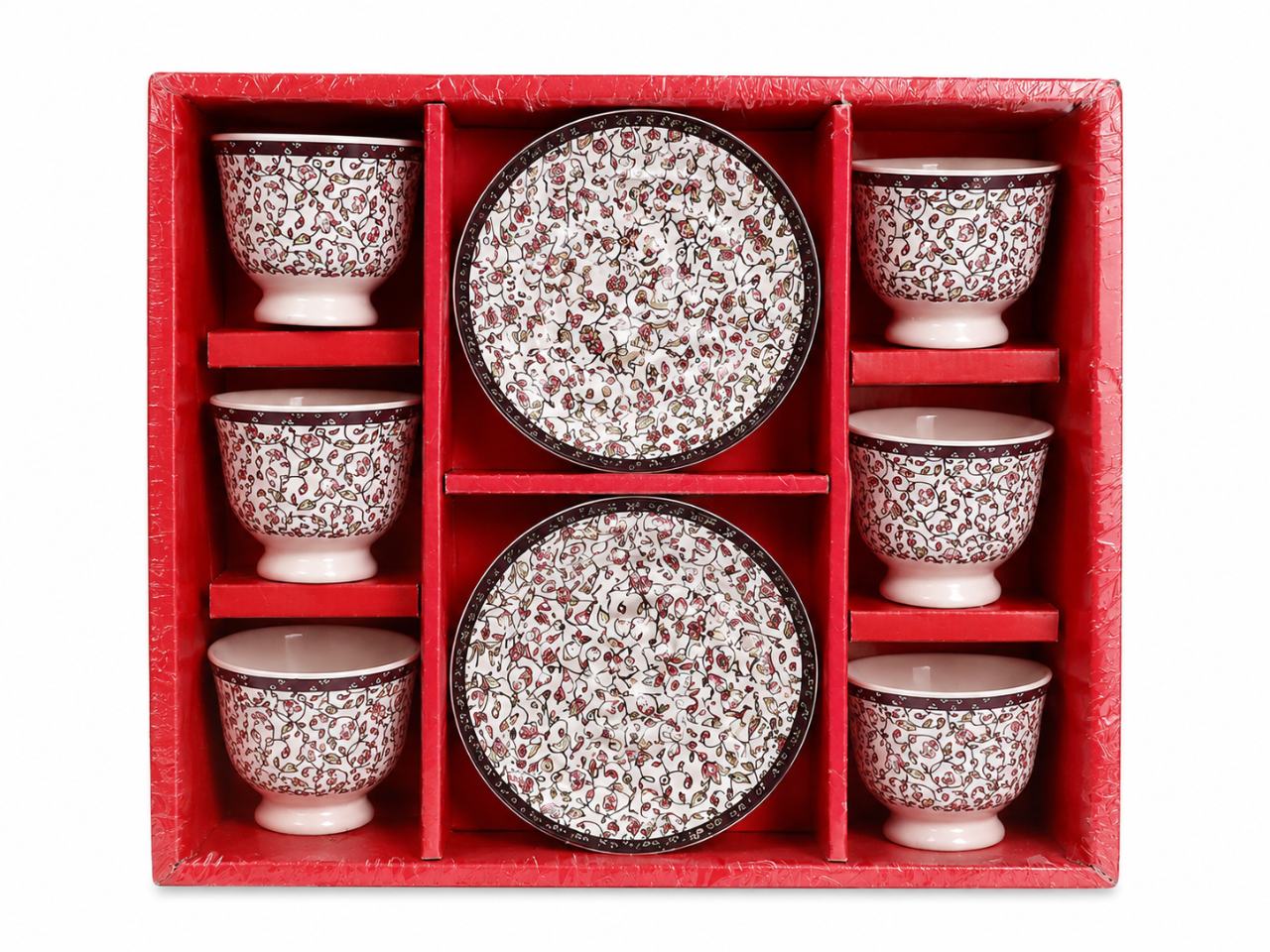 Rajeev Fine China Cup & Saucer Set – 12 Pieces (6 Cups + 6 Saucers)