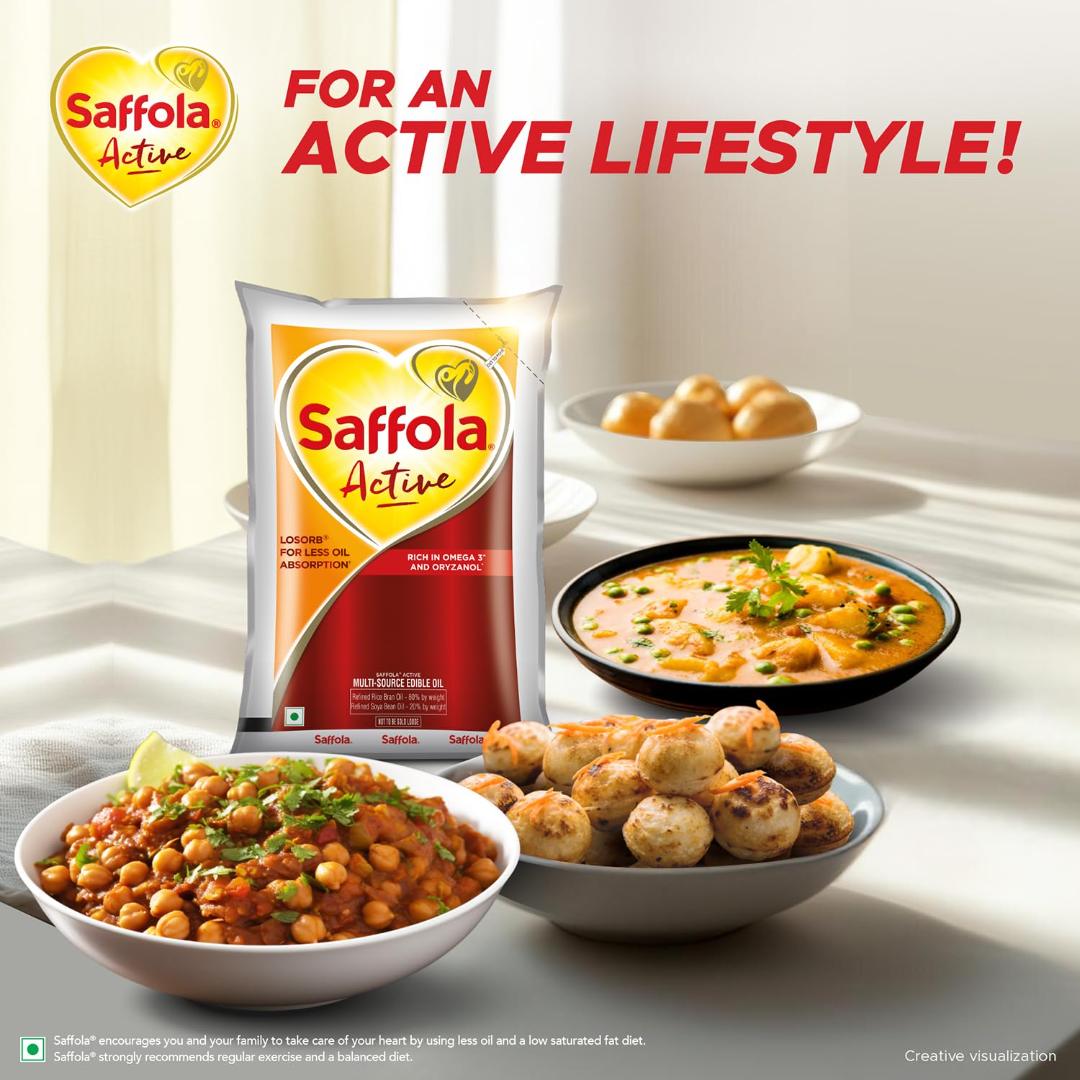 Saffola Active Rice Bran & Soyabean Blended Cooking Oil 930ml