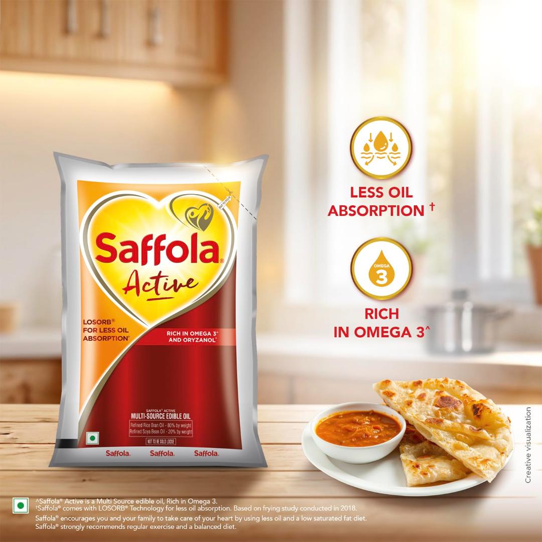 Saffola Active Rice Bran & Soyabean Blended Cooking Oil 930ml