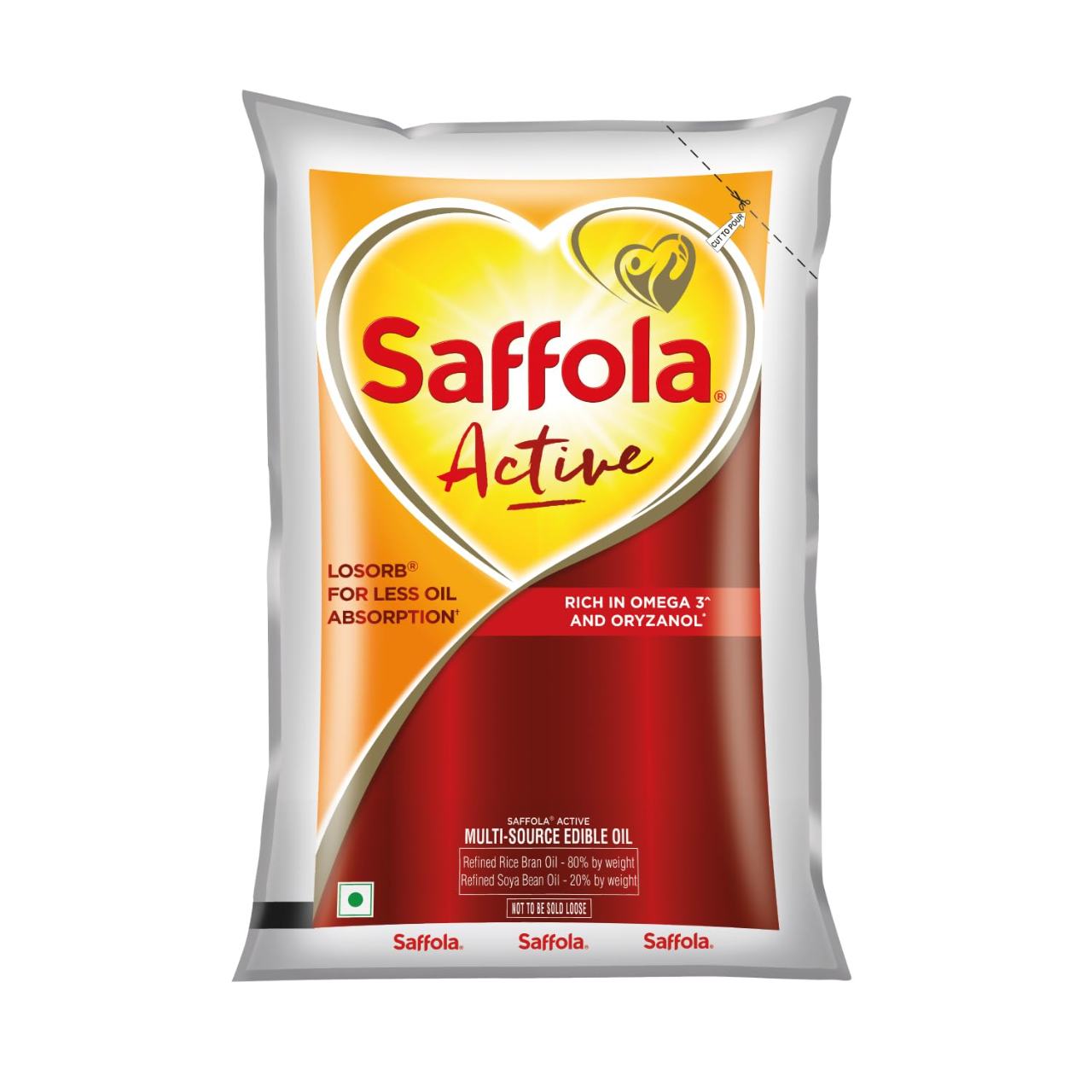 Saffola Active Rice Bran & Soyabean Blended Cooking Oil 930ml
