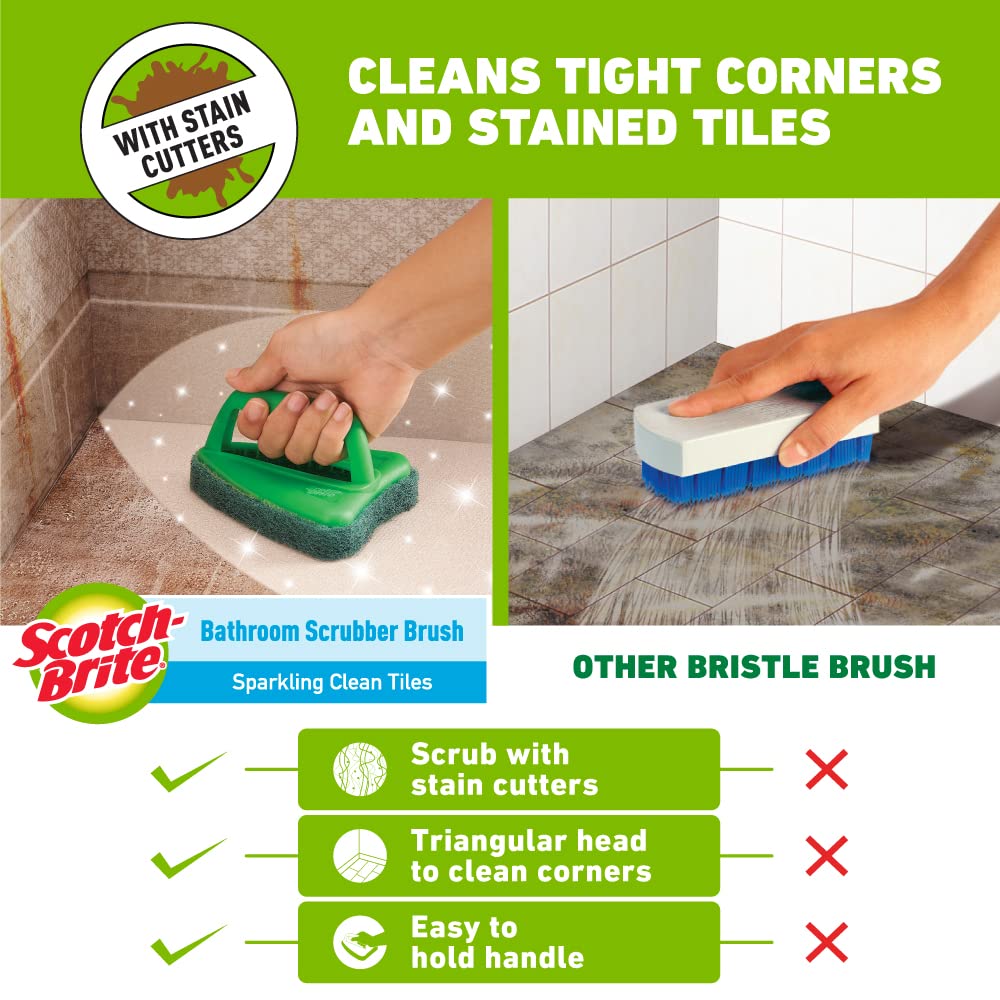 Scotch Brite Bathroom Tile Scrubber (Plastic, Green)