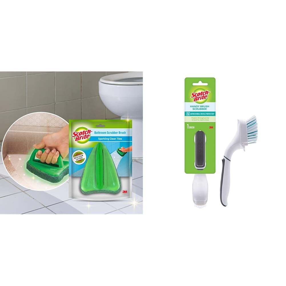 Scotch Brite Bathroom Tile Scrubber (Plastic, Green)