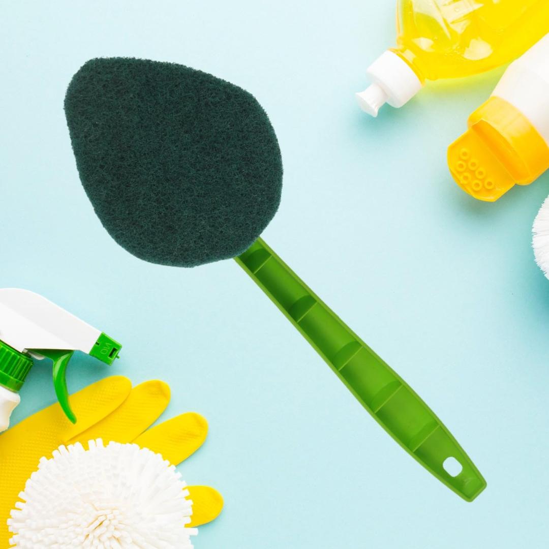 Scrubber Hockey with Long Handle - 40×11×10 CM Sponge Pad
