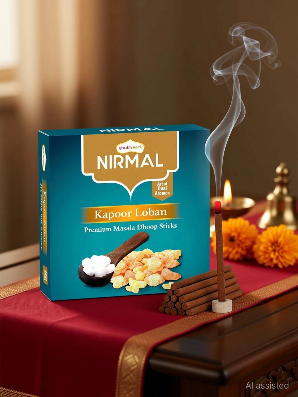 Shubhkart Nirmal Kapoor Loban Incense Sticks / Agarbatti (Charcoal Free)