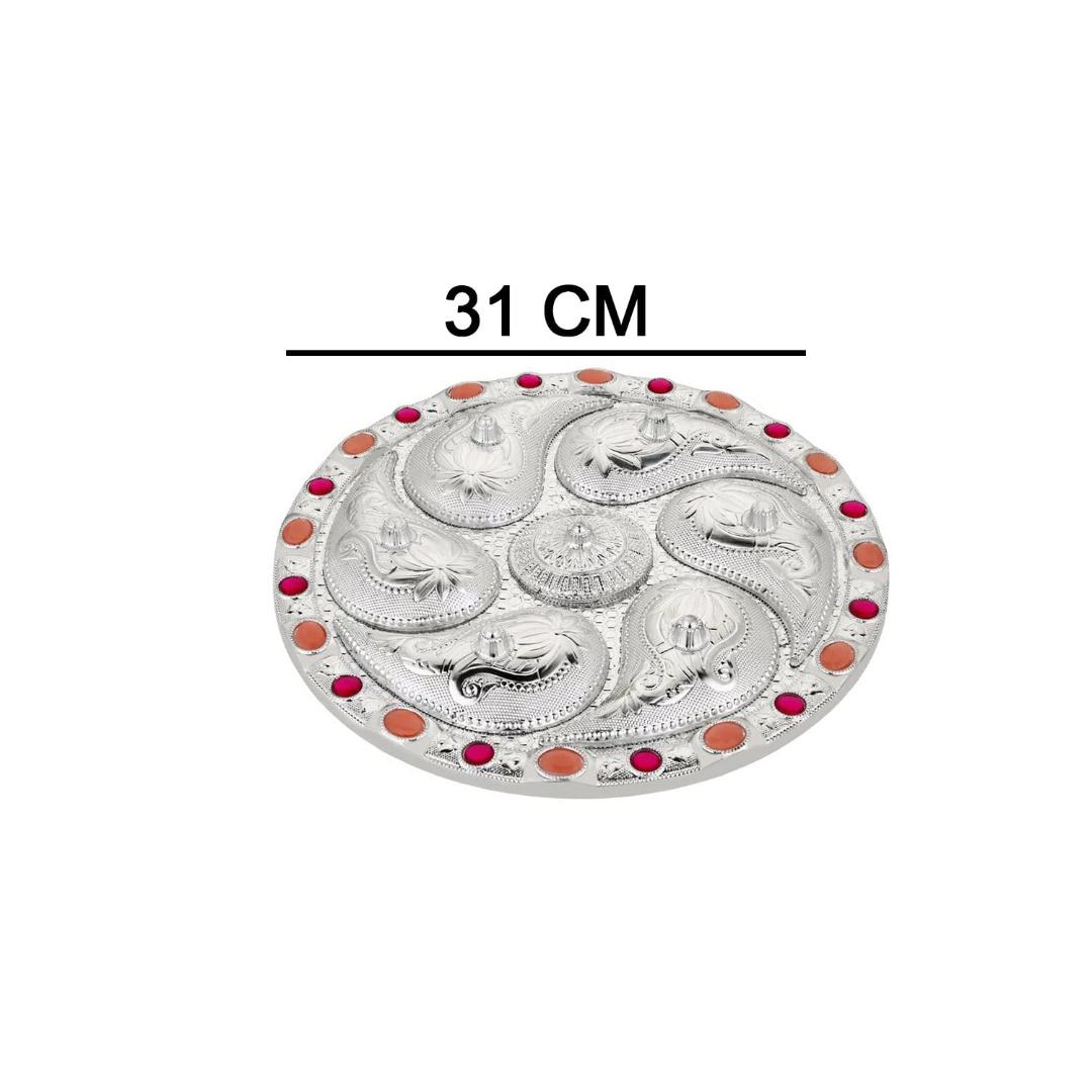 Silver-Plated Turtle Dry Fruit and Snack Serving Tray with Compartments