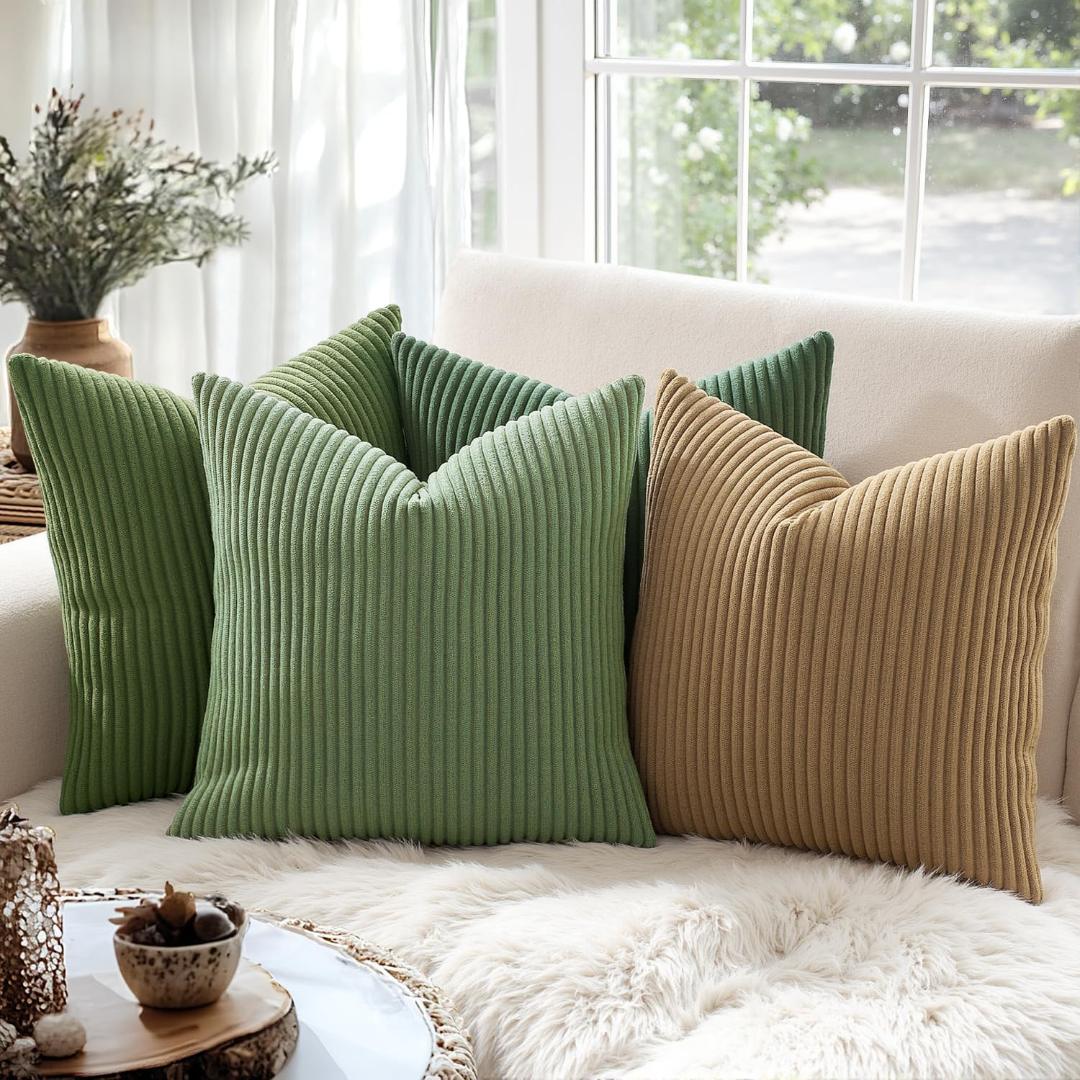 Soft Corduroy 16x16 Decorative Throw Pillow Cover - 1 Pc