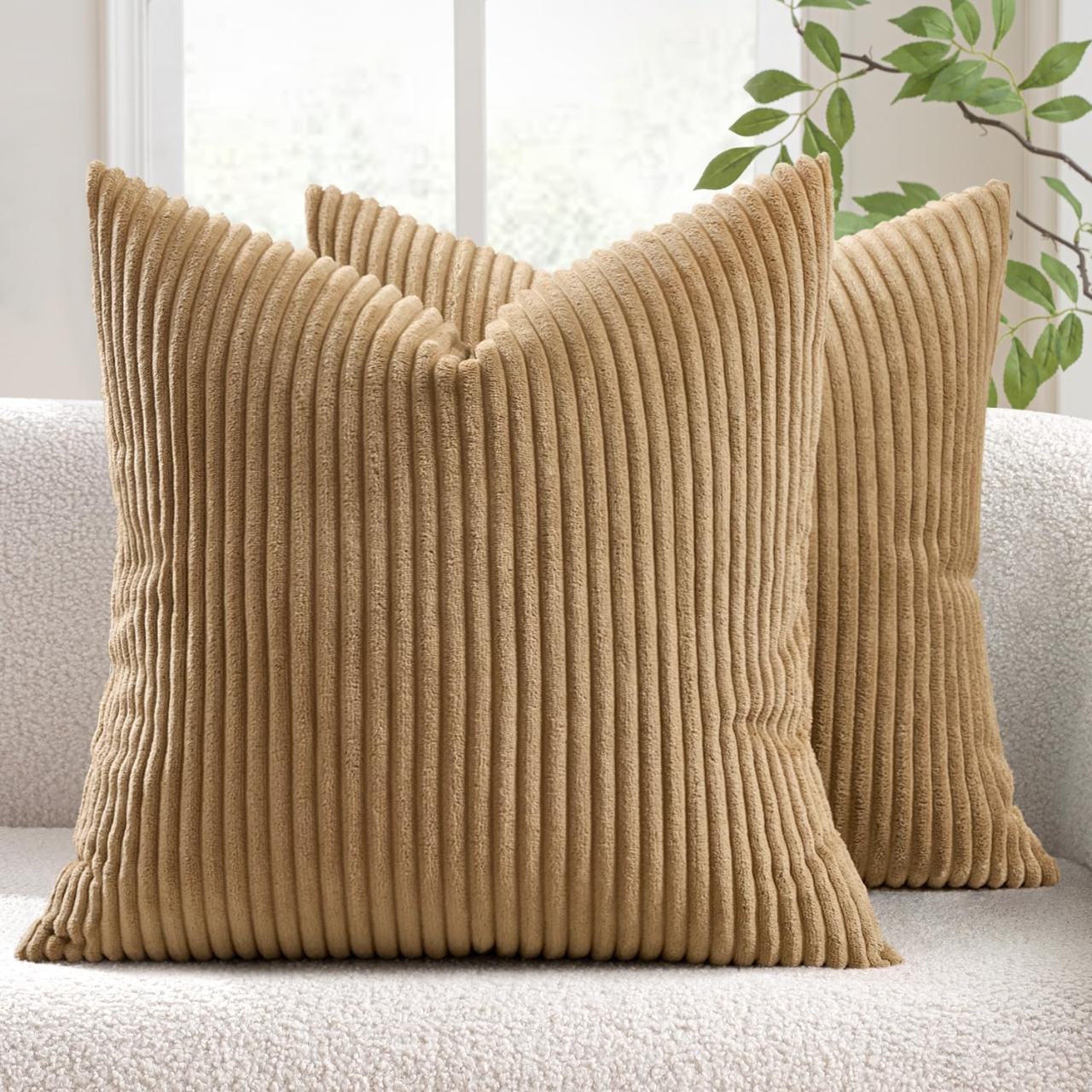 Soft Corduroy 16x16 Decorative Throw Pillow Cover - 1 Pc