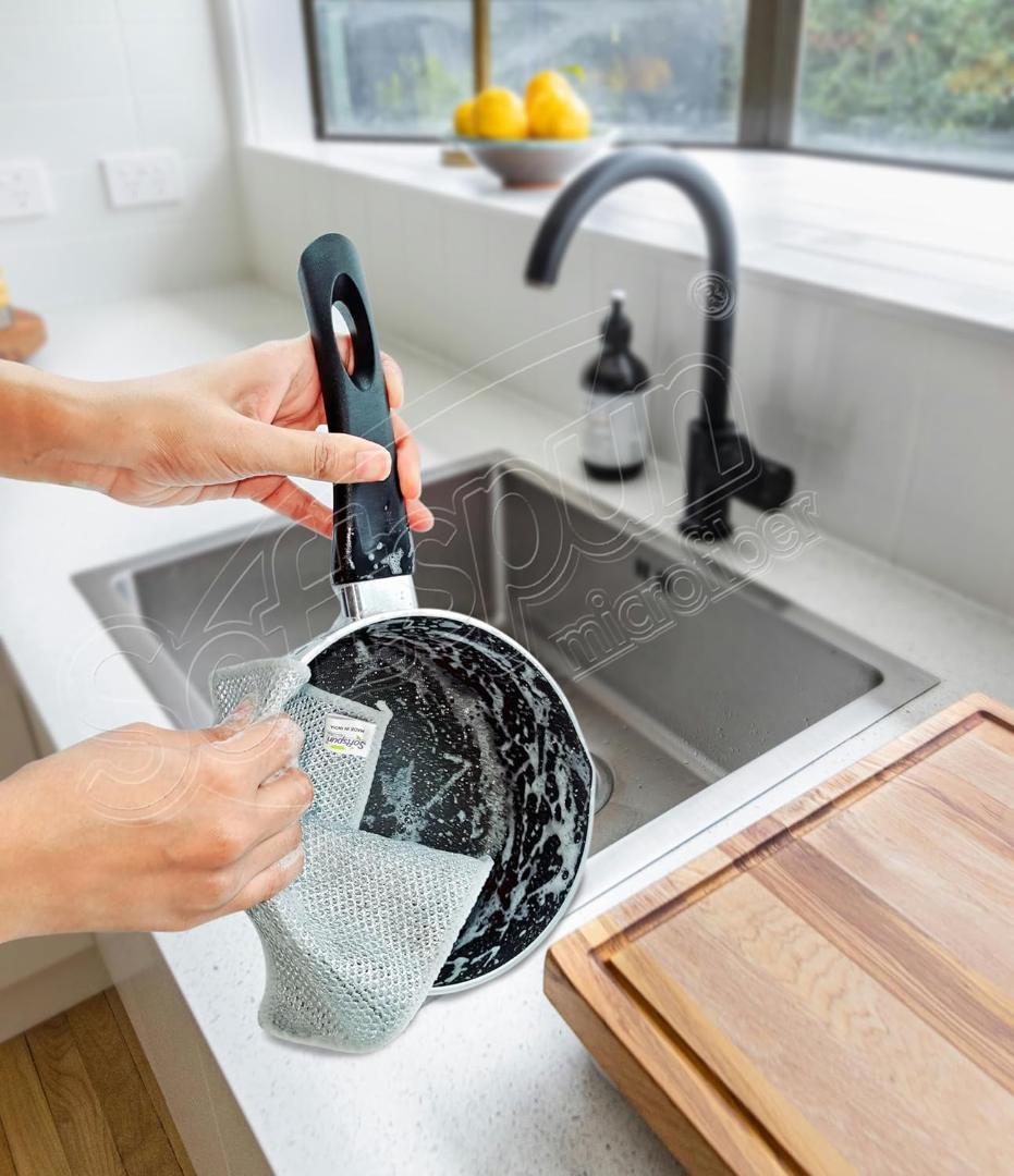 Softspun Microfiber Mesh Wire Steel Scrubber