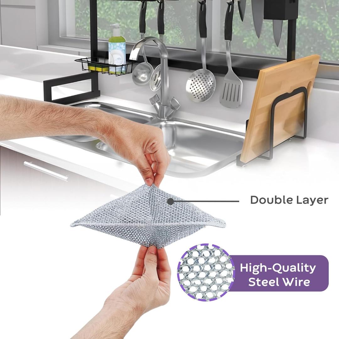 Softspun Microfiber Mesh Wire Steel Scrubber
