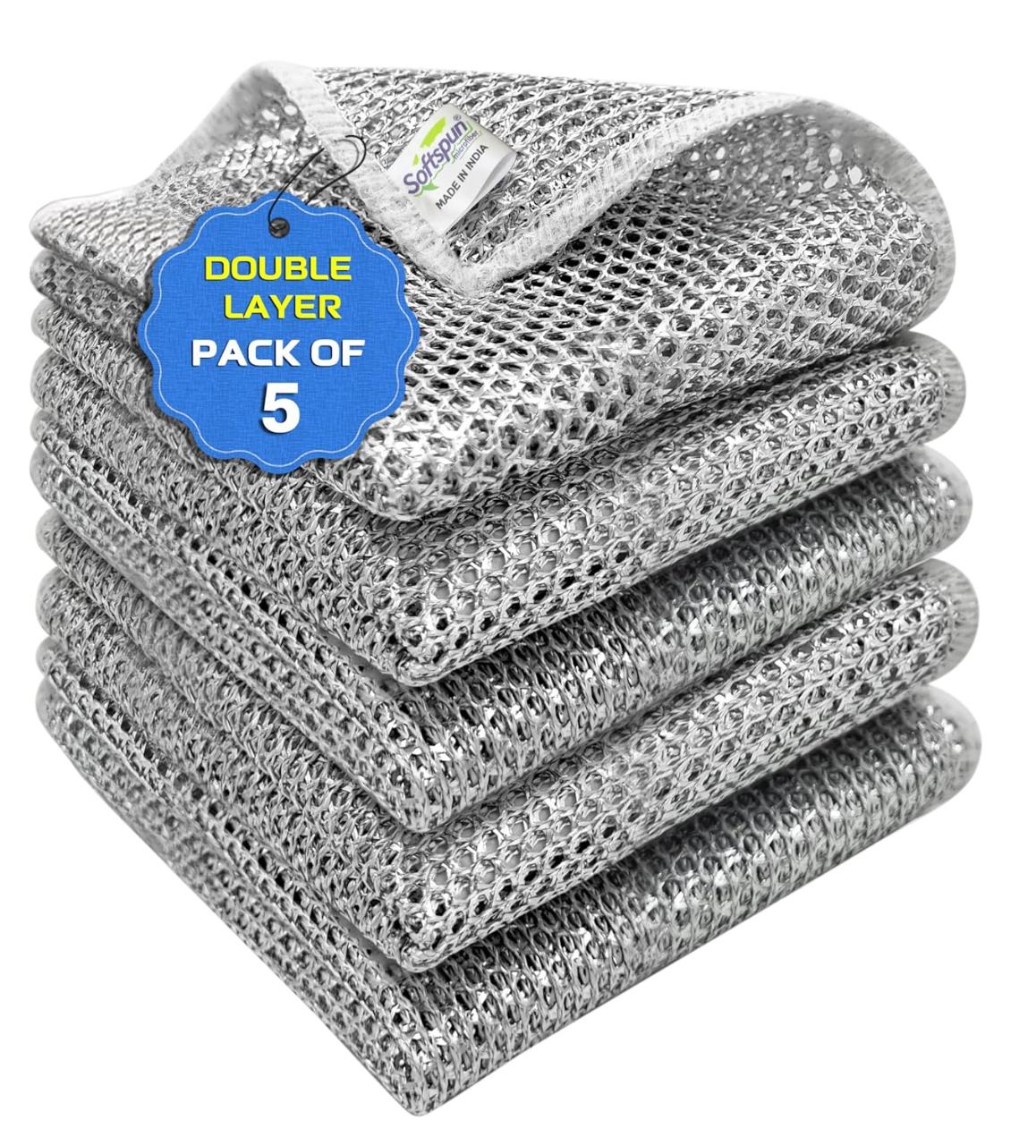 Softspun Microfiber Mesh Wire Steel Scrubber
