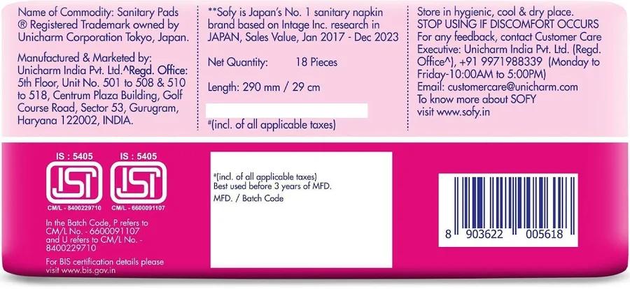 Sofy Bodyfit Pro XL Sanitary Pads 18pc