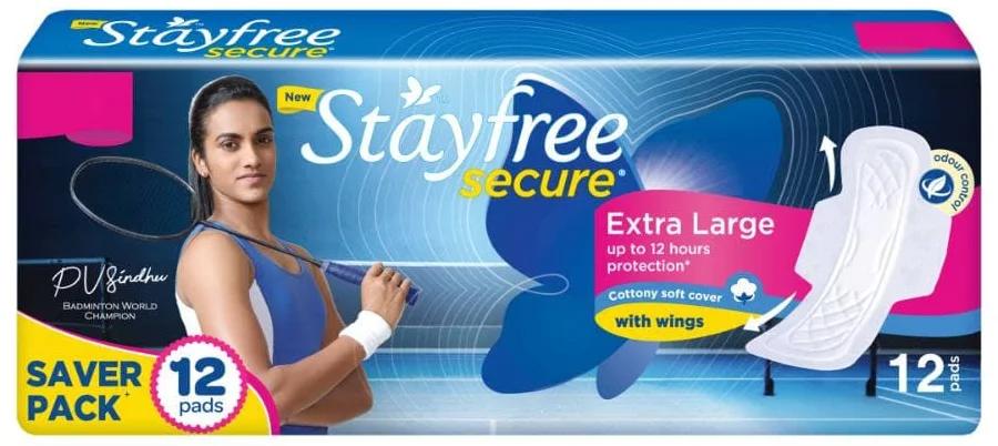 Stayfree Secure Cottony Soft Sanitary Pads 12pc