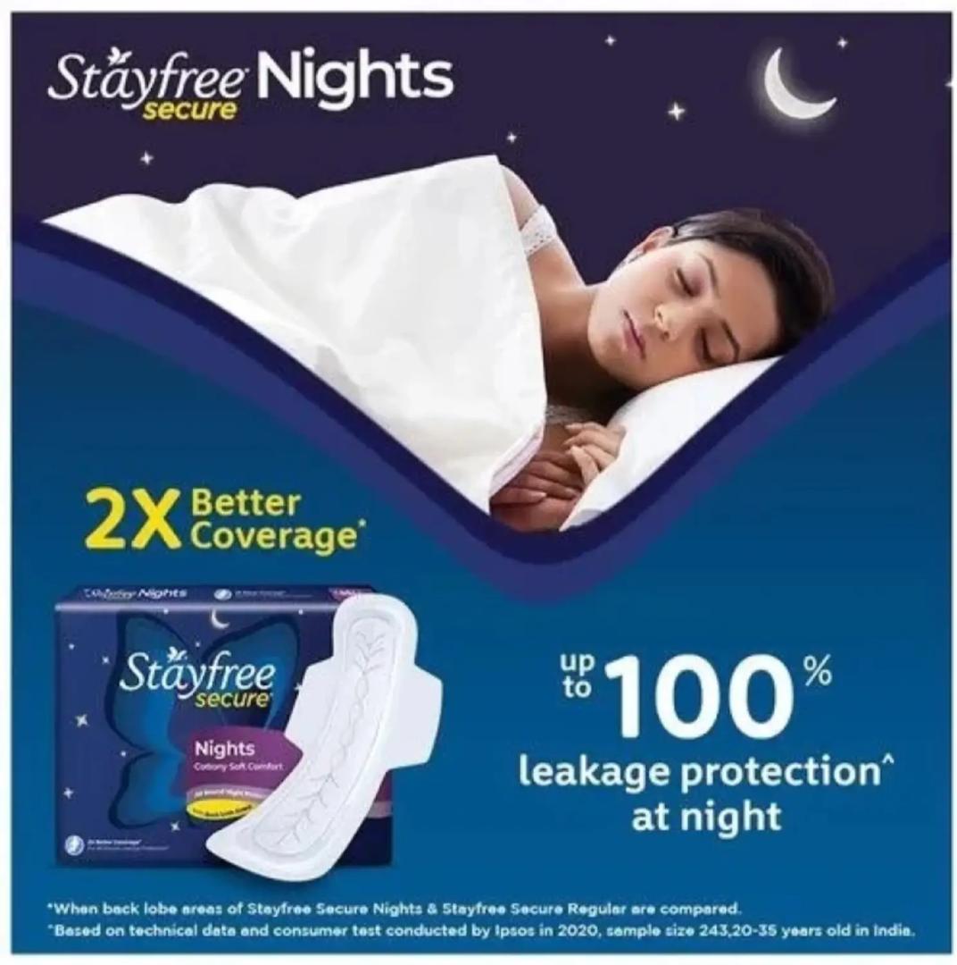 Stayfree Secure Nights Sanitary Pads 18pc