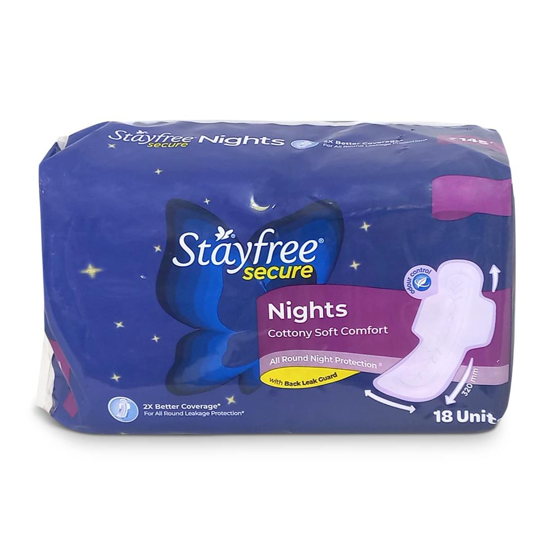 Stayfree Secure Nights Sanitary Pads 18pc