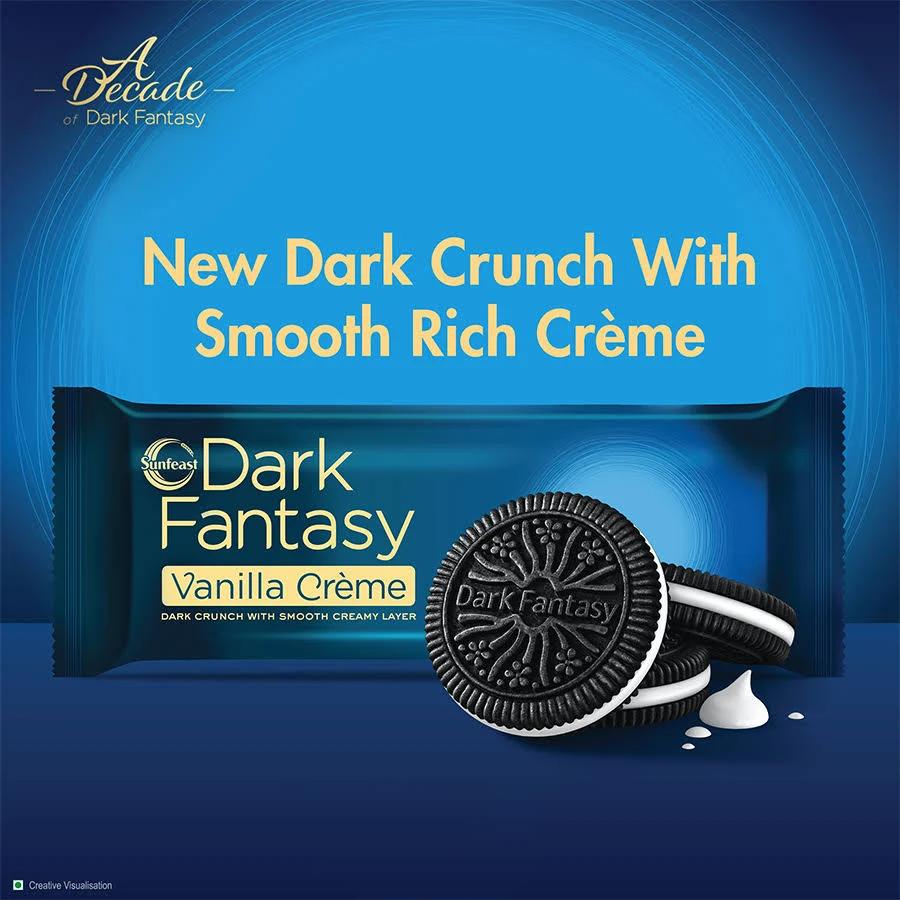 Sunfeast Dark Fantasy Vanilla Sandwich Crème Biscuits 79g
