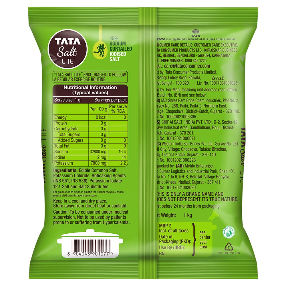 Tata Salt Lite (15% Less Sodium),1kg