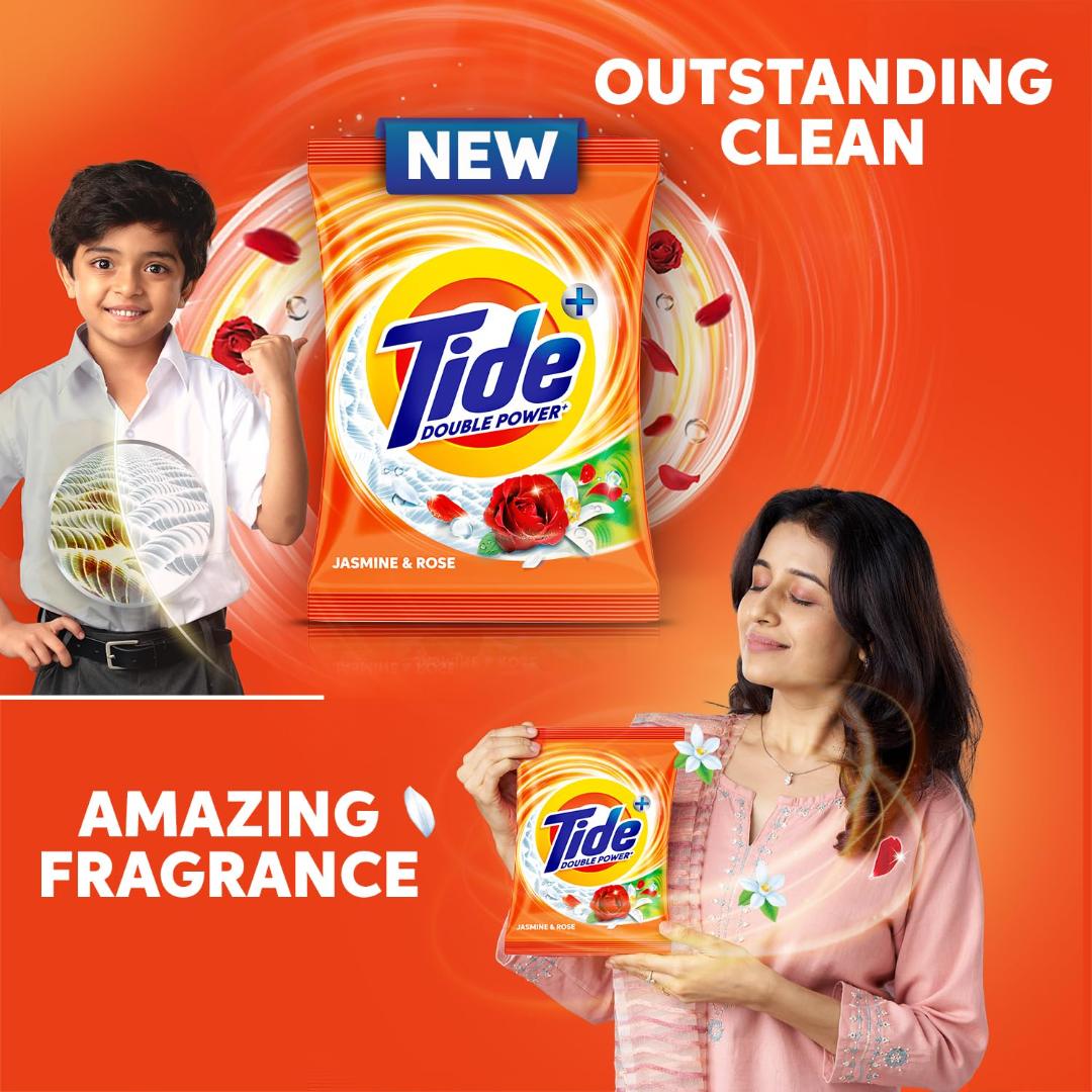 Tide Plus Double Power Washing Detergent Powder (Jasmine & Rose),10kg