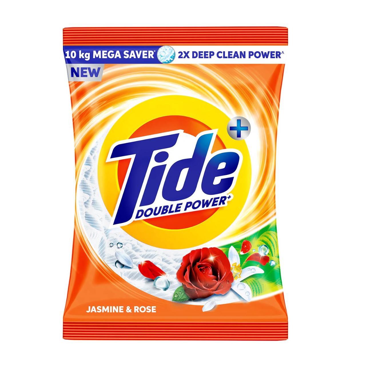 Tide Plus Double Power Washing Detergent Powder (Jasmine & Rose),10kg