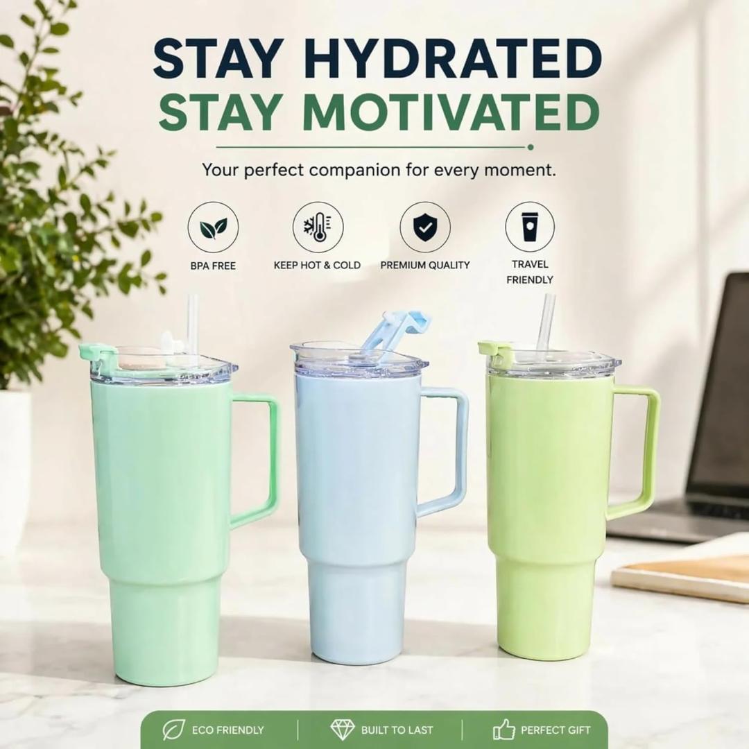 Toony Tumbler 1800ml Travel Mug with Handle & Straw