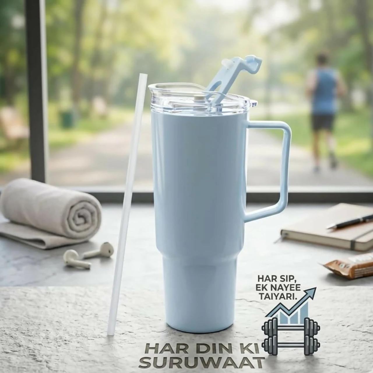 Toony Tumbler 1800ml Travel Mug with Handle & Straw