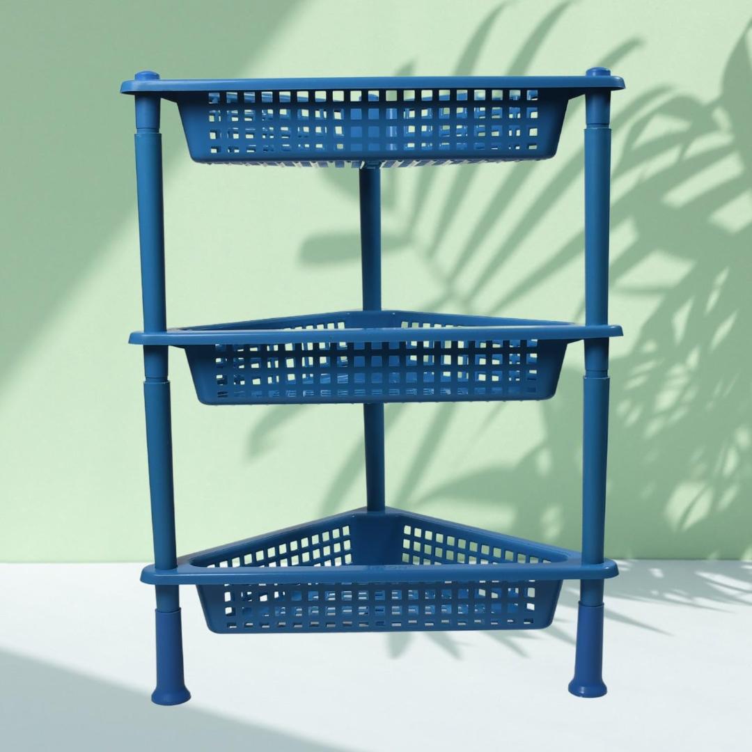 Triangle 3-Tier Plastic Storage Rack for Kitchen, Bathroom & Office
