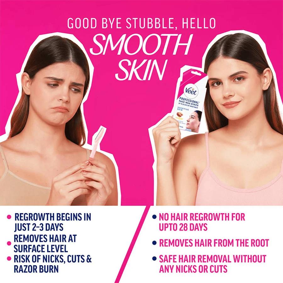 Veet Face Wax Strips 4pc