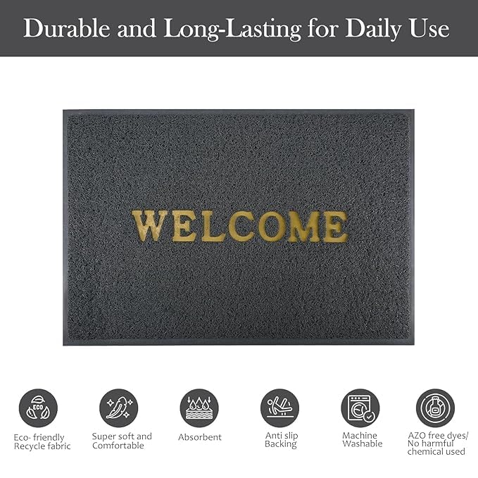 Welcome Door Mat for Home Entrance Outdoor Mat For Bedroom, Living Room (23x15 Inch)
