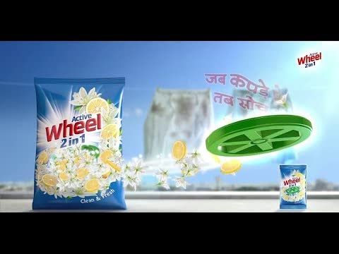 Wheel Active 2 in 1 Detergent Powder,1kg