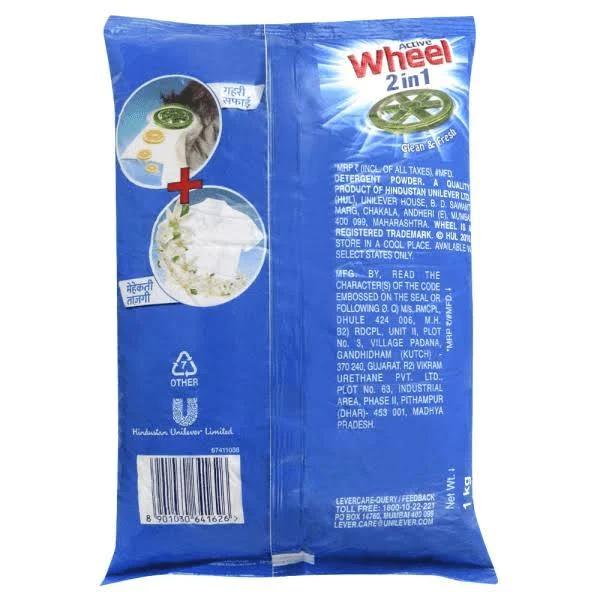 Wheel Active 2 in 1 Detergent Powder,1kg