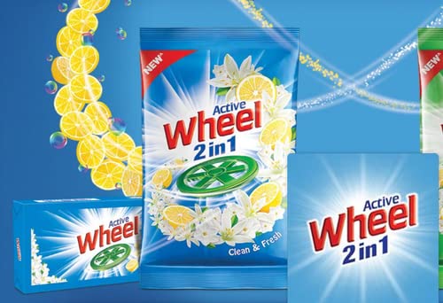 Wheel Active 2 in 1 Detergent Powder,1kg