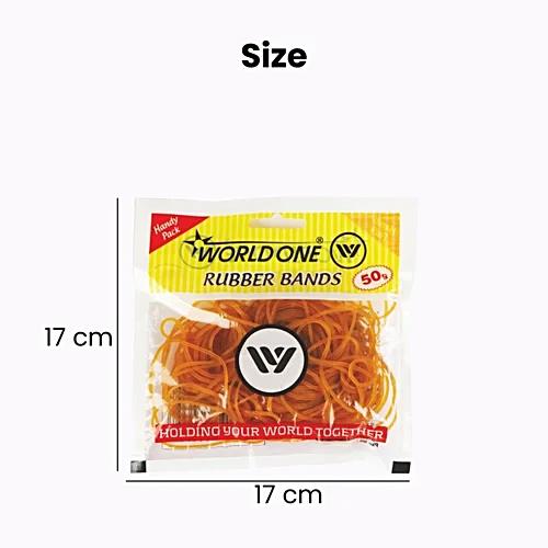 Worldone Rubber Bands - Orange, 50 g