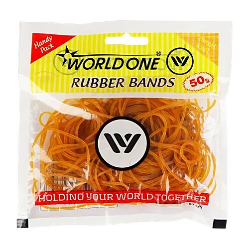 Worldone Rubber Bands - Orange, 50 g
