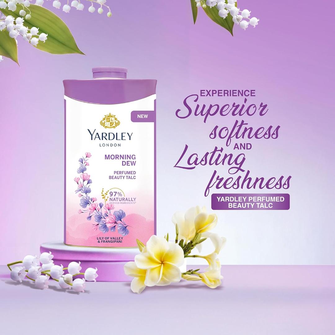 Yardley Morning Dew Perfumed Talcum Powder 250g